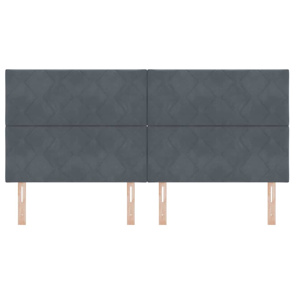 LED Headboard with LED Strip Lights Dark grey 200 cm Velvet